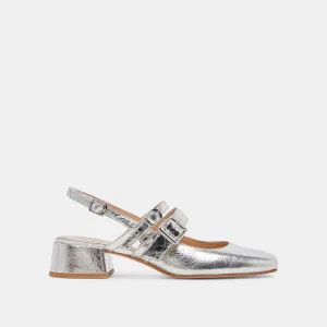 PATZY HEELS SILVER DISTRESSED LEATHER Dolce Vita