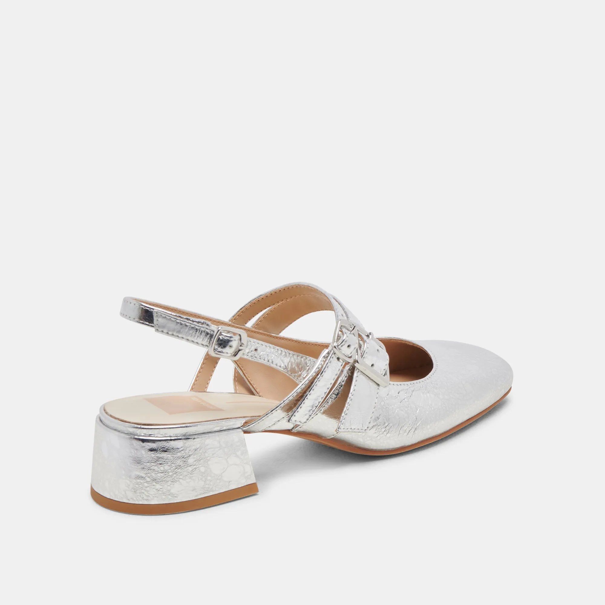 PATZY HEELS SILVER DISTRESSED LEATHER Dolce Vita