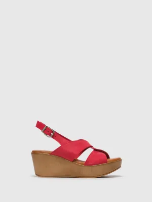 Red Buckle Sandals