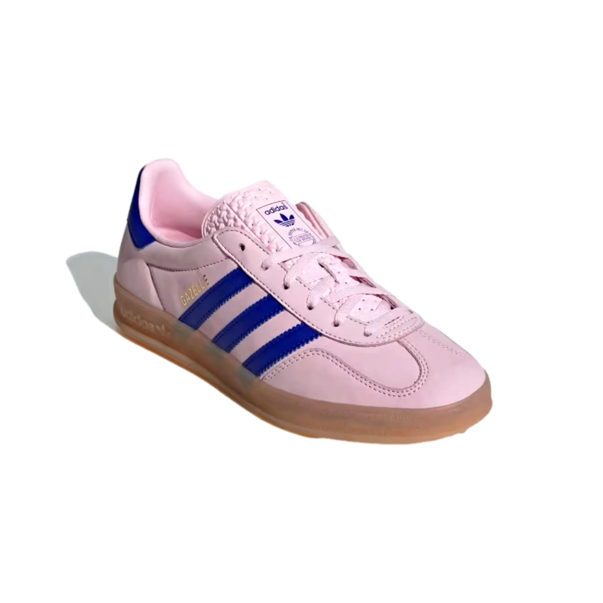 Reformation Adidas Gazelle Indoor Clear Pink/Lucid Blue-Gum  JI1371 Women's