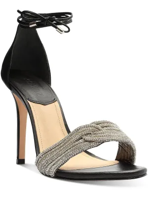 Reformation Andy  Womens Leather Open Toe Heels
