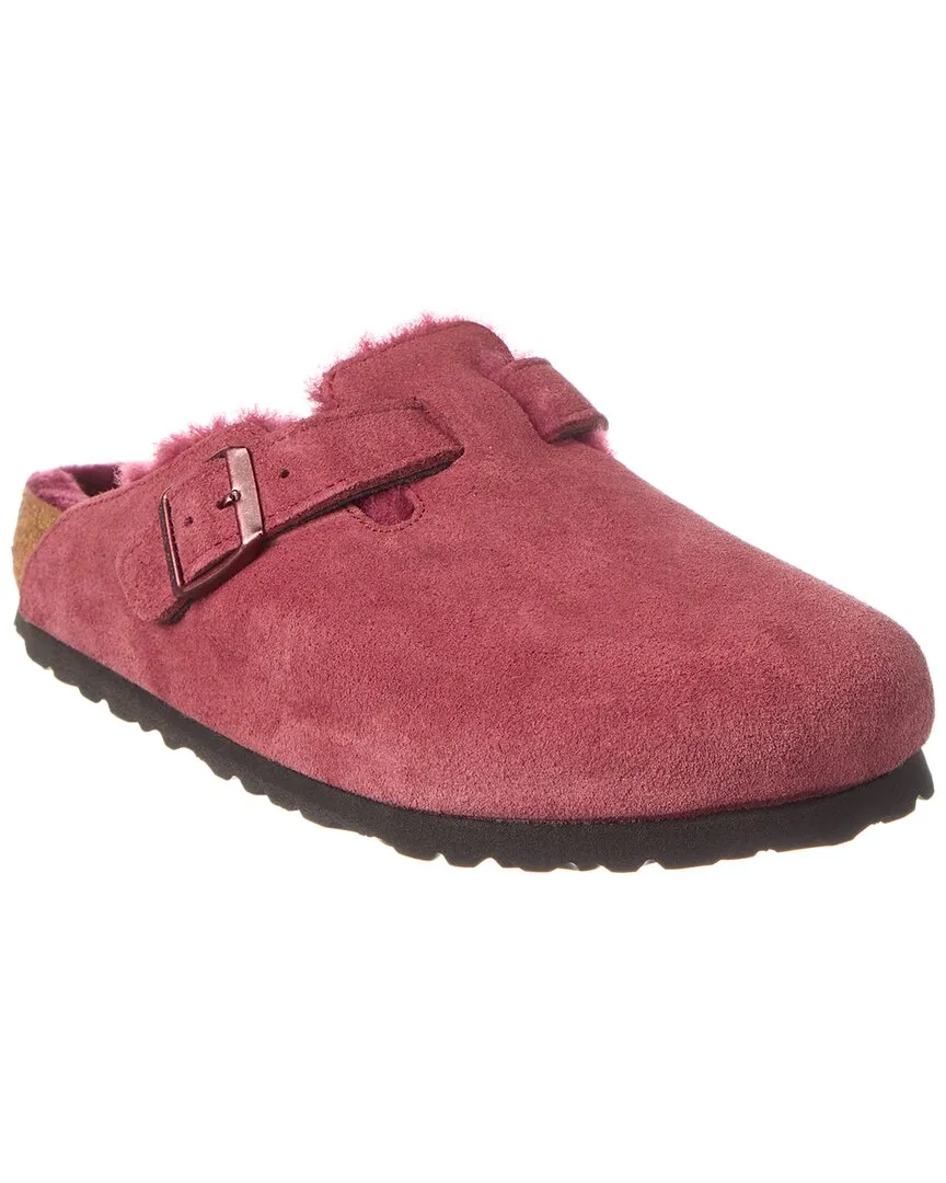 Reformation Birkenstock Boston VL Suede & Shearling Clog