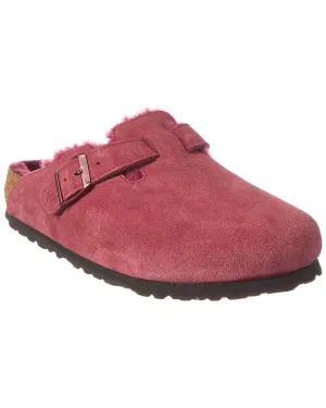 Reformation Birkenstock Boston VL Suede & Shearling Clog