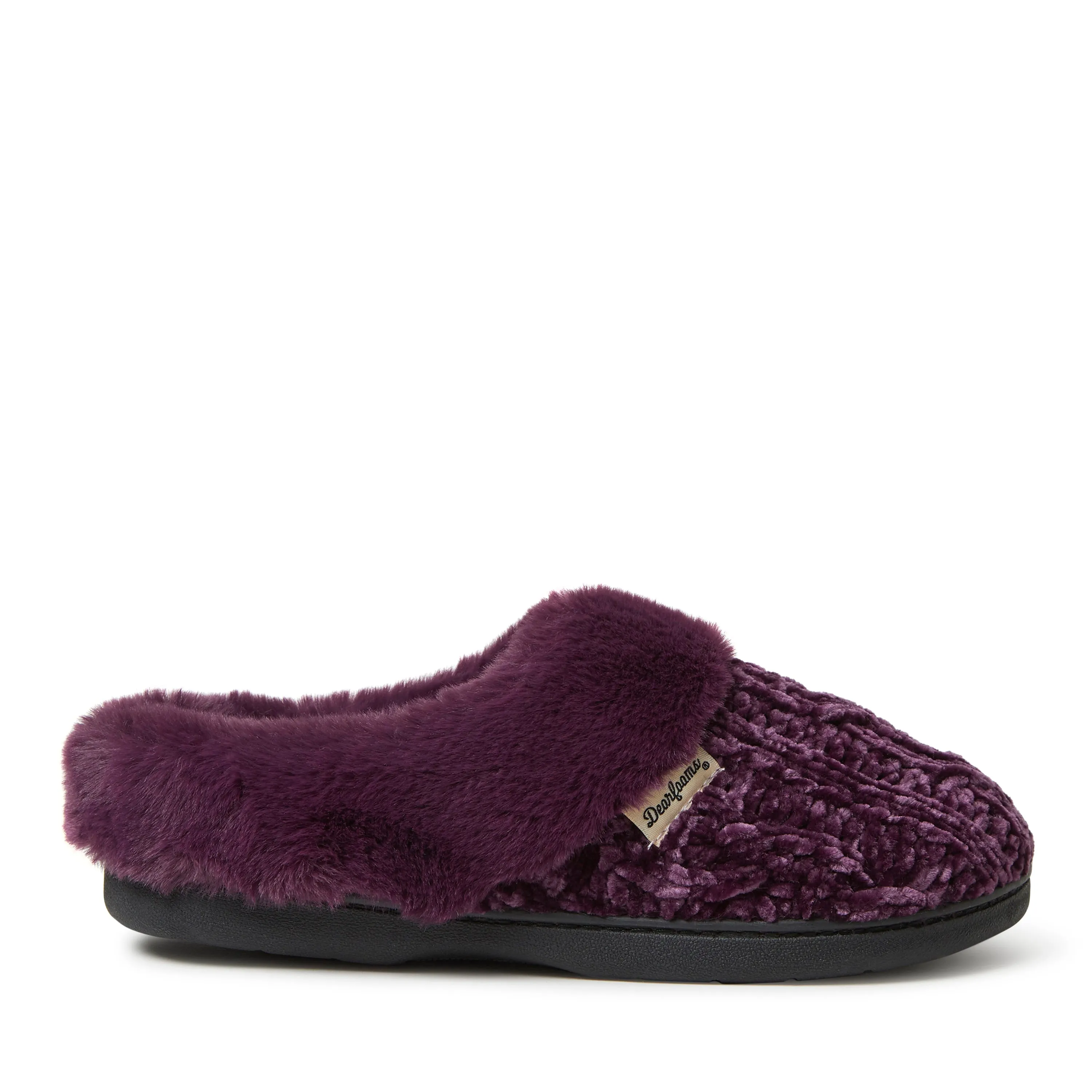 Reformation Dearfoams Womens Claire Cable Knit Chenille Clog Slipper