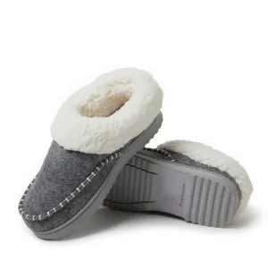 Reformation Dearfoams Women's Nyla Felted Plaid Moccasin Toe Clog Slipper