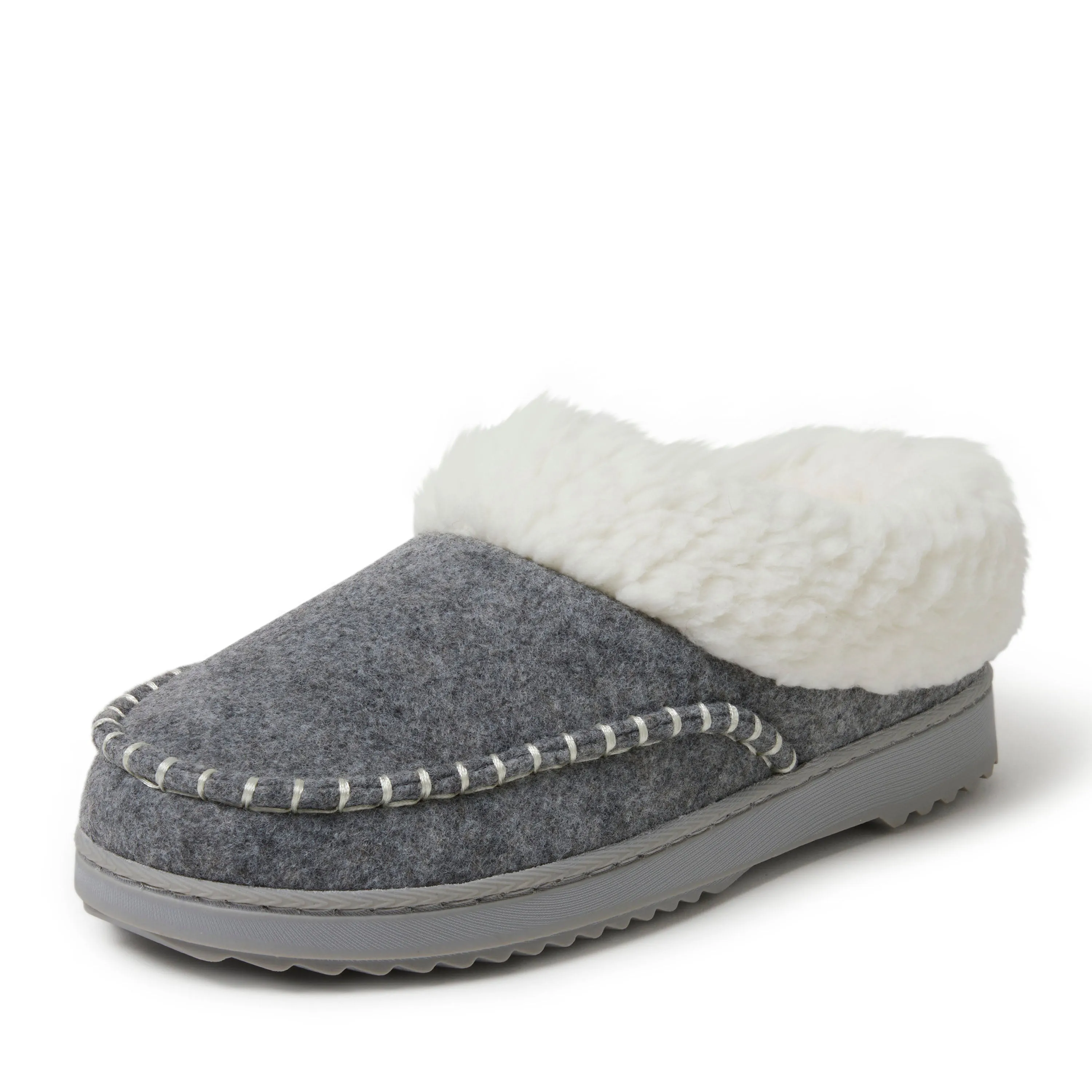 Reformation Dearfoams Women's Nyla Felted Plaid Moccasin Toe Clog Slipper