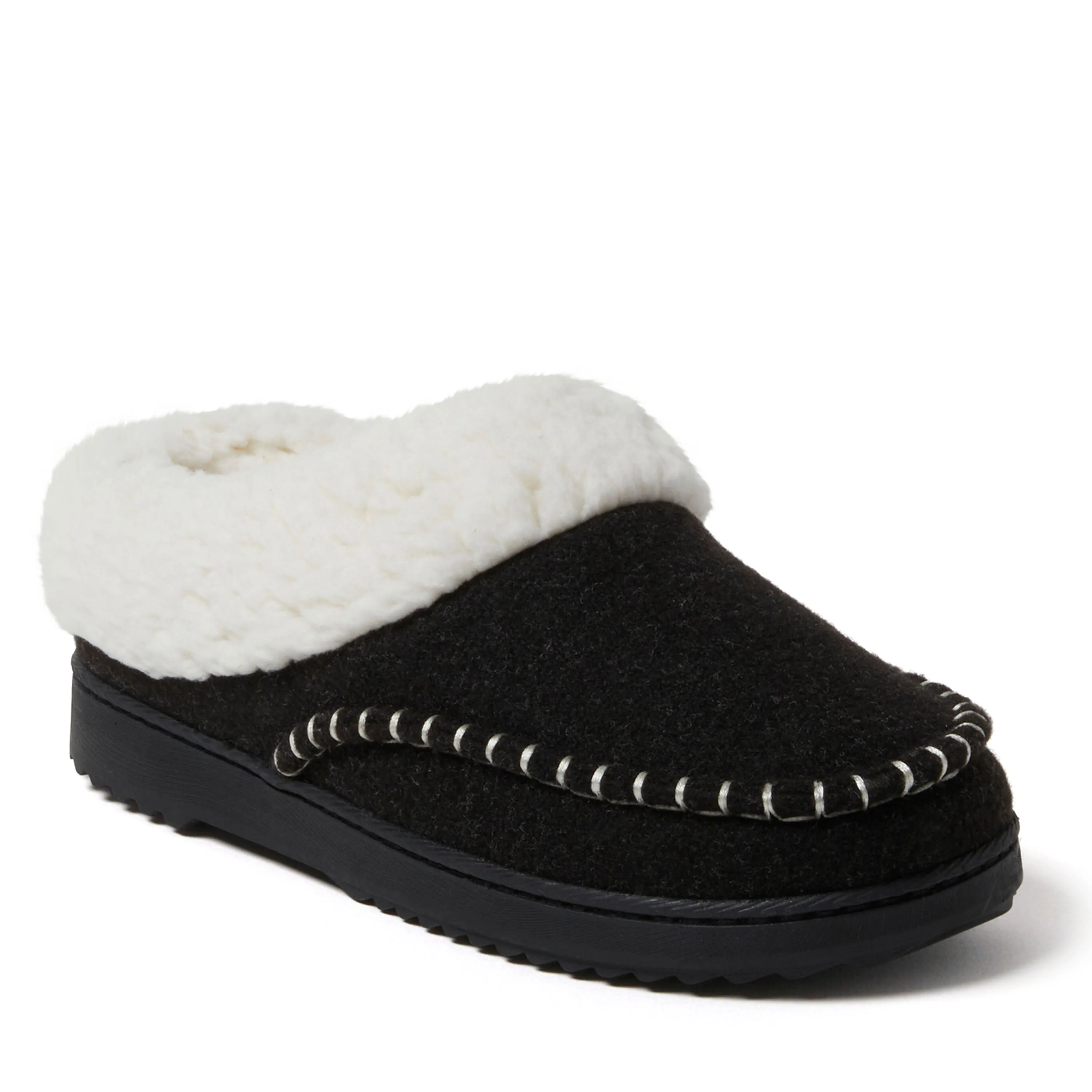 Reformation Dearfoams Women's Nyla Felted Plaid Moccasin Toe Clog Slipper