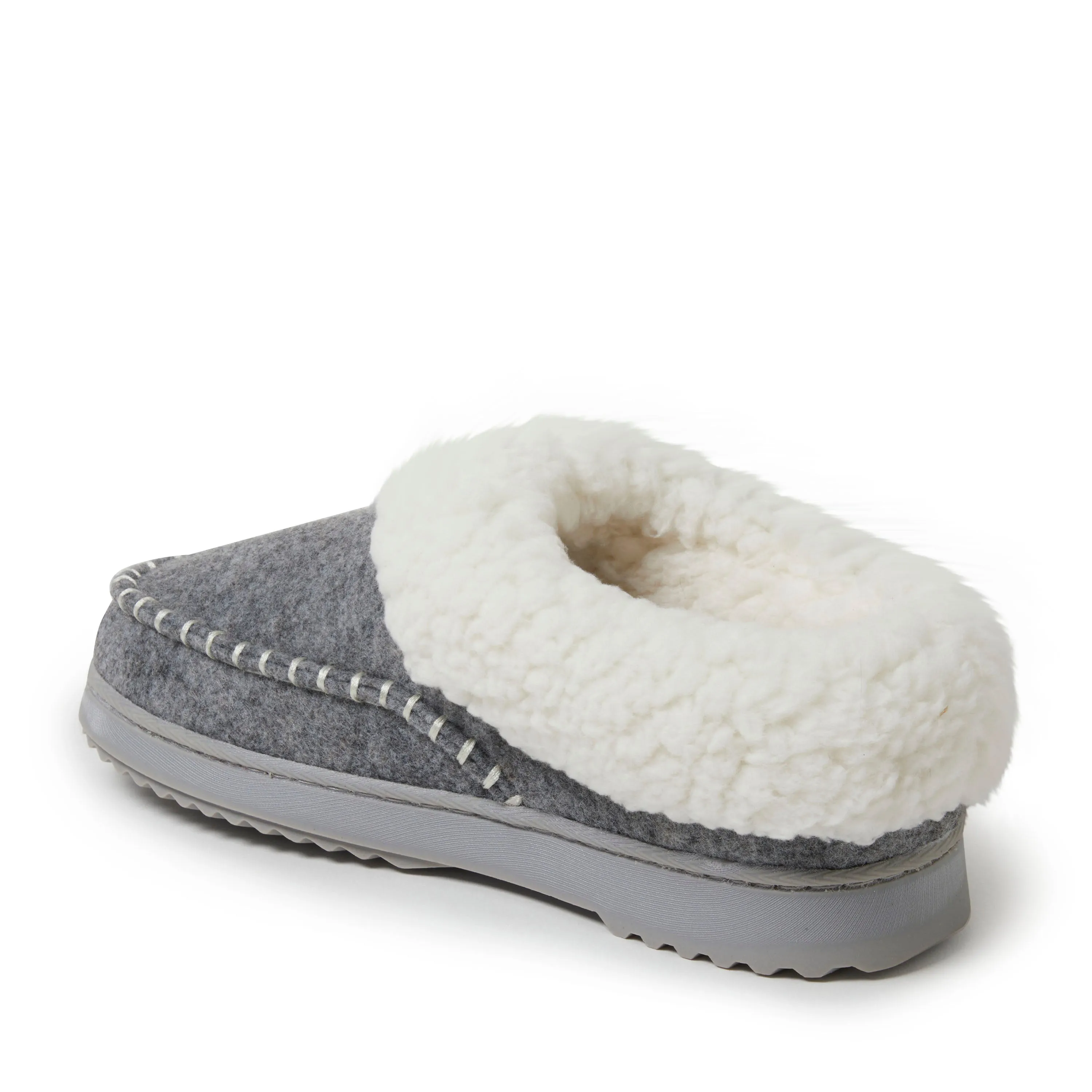 Reformation Dearfoams Women's Nyla Felted Plaid Moccasin Toe Clog Slipper