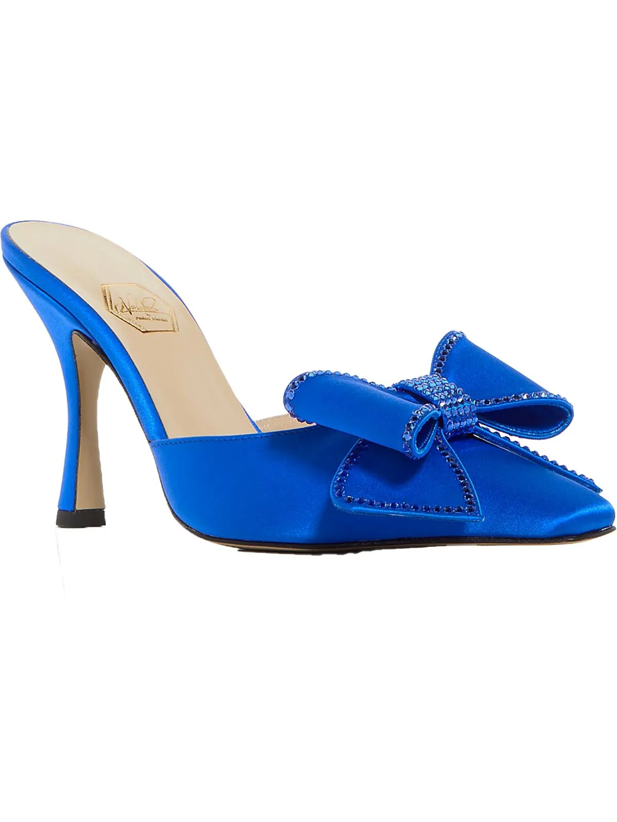 Reformation Dimante Womens Satin Square Toe Mules