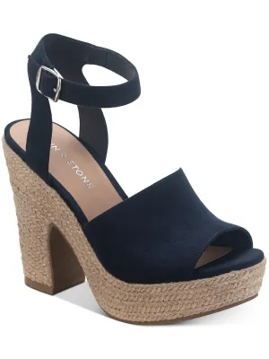 Reformation Fey Womens Faux Suede Ankle Strap Heels
