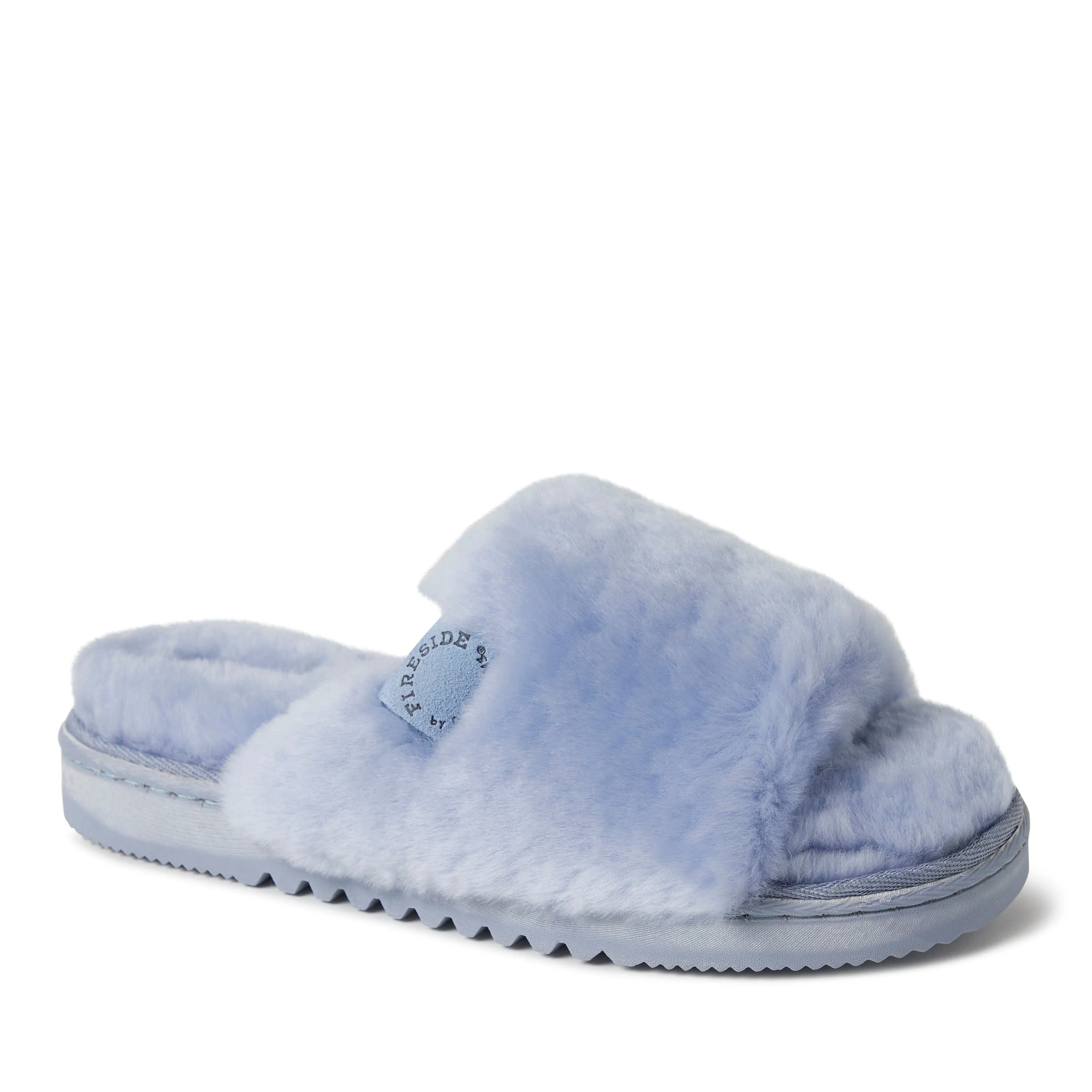 Reformation Fireside by Dearfoams Women's Cairns Genuine Shearling Slide with Metallic Trim