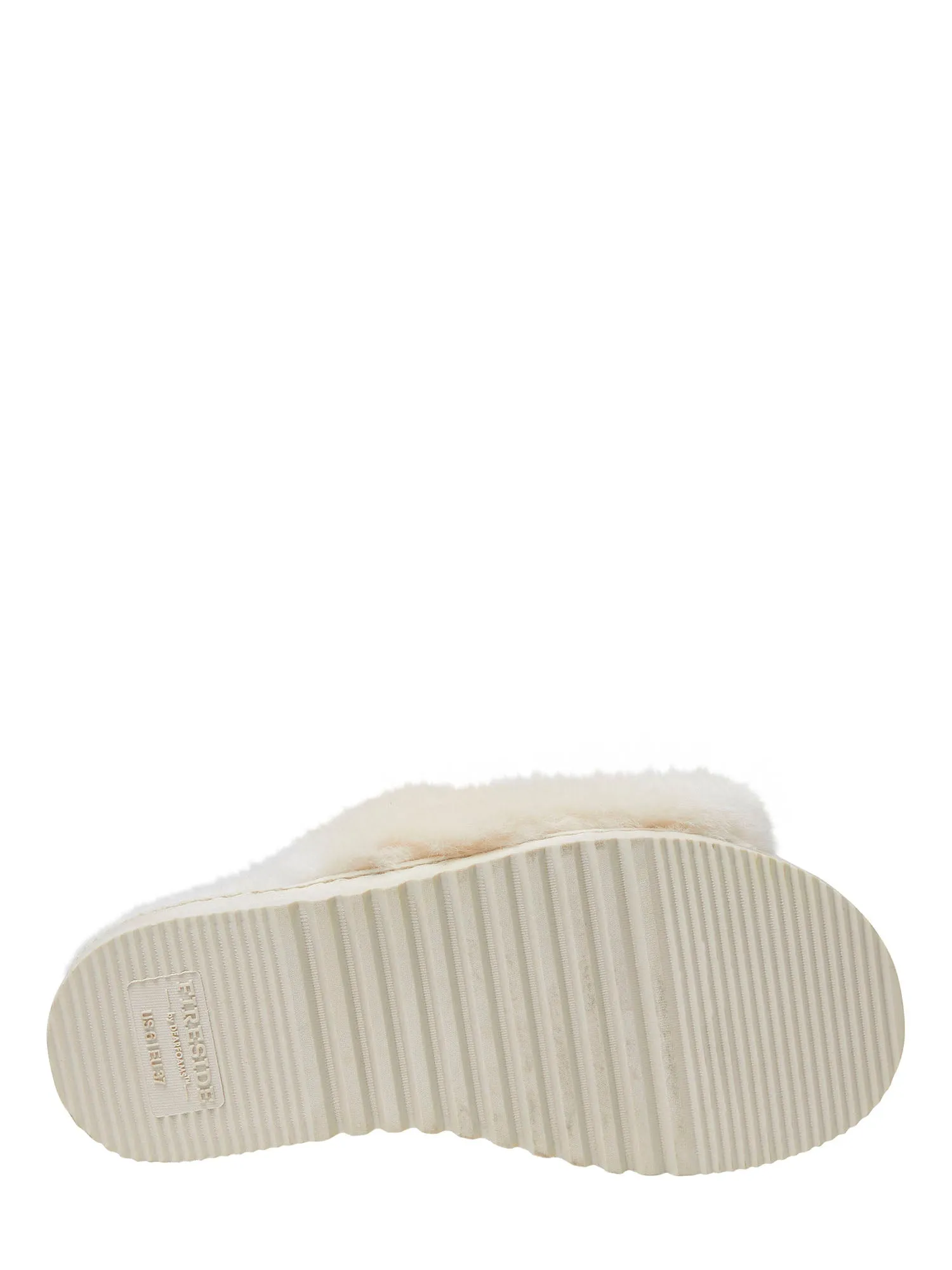 Reformation Fireside by Dearfoams Women's Cairns Genuine Shearling Slide with Metallic Trim