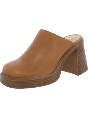 Reformation Flirtie Womens Leather Platform Mules