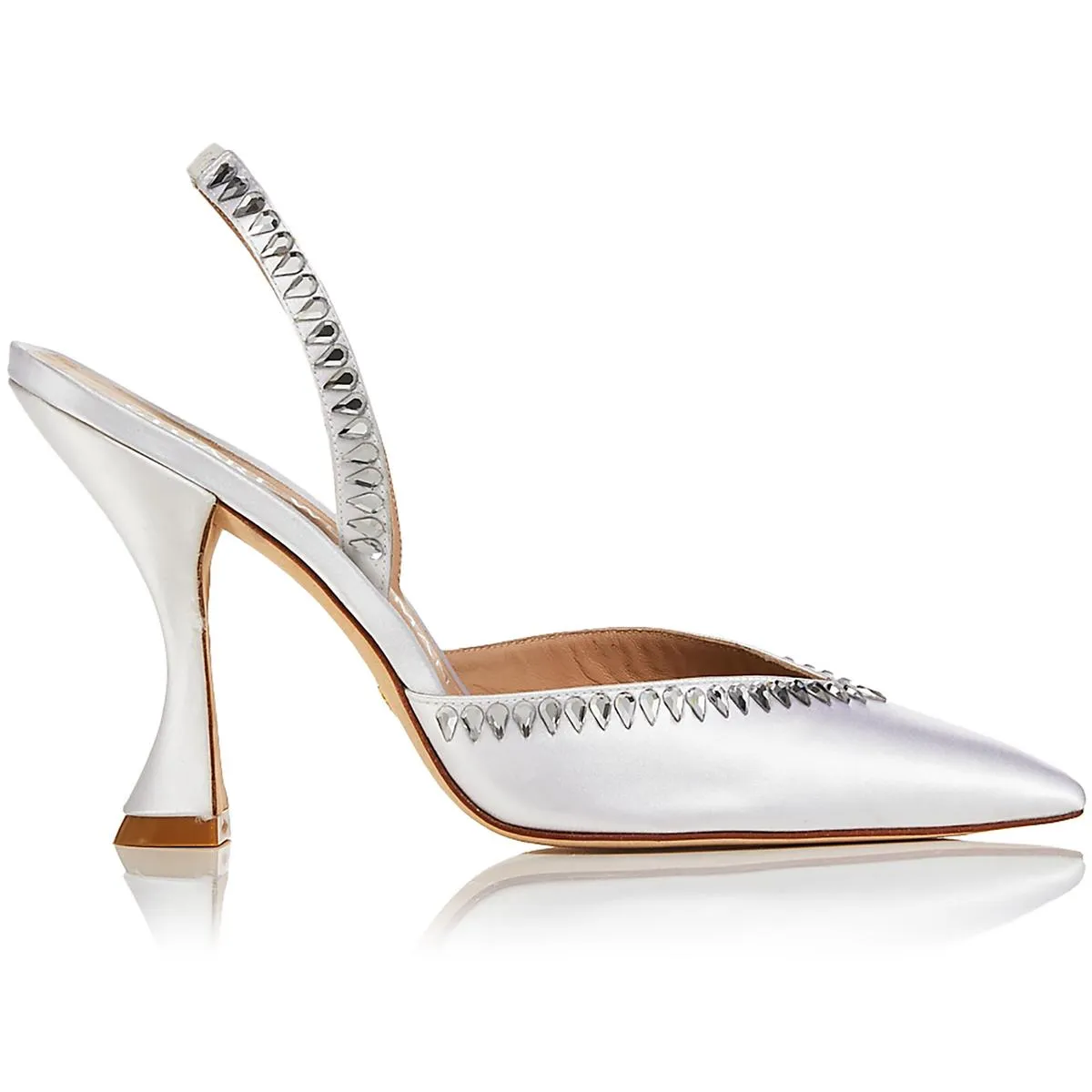 Reformation GMCT Womens Satin Embellished Slingback Heels