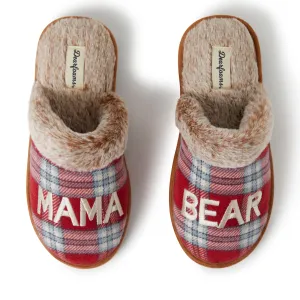 Reformation Women's Mama Bear Red Plaid Scuff Slippers