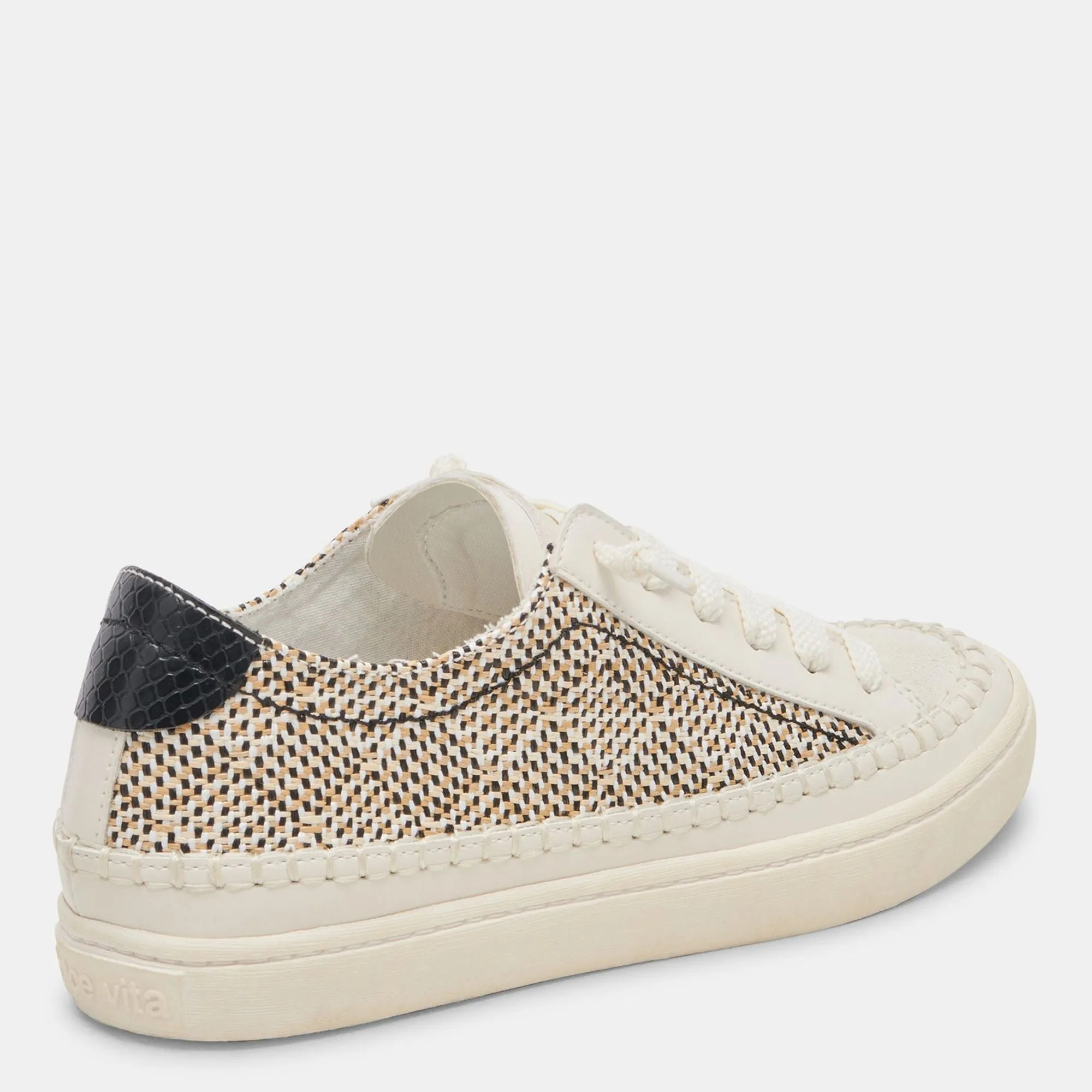 Reformation Zolen Sneakers Black Natural Raffia