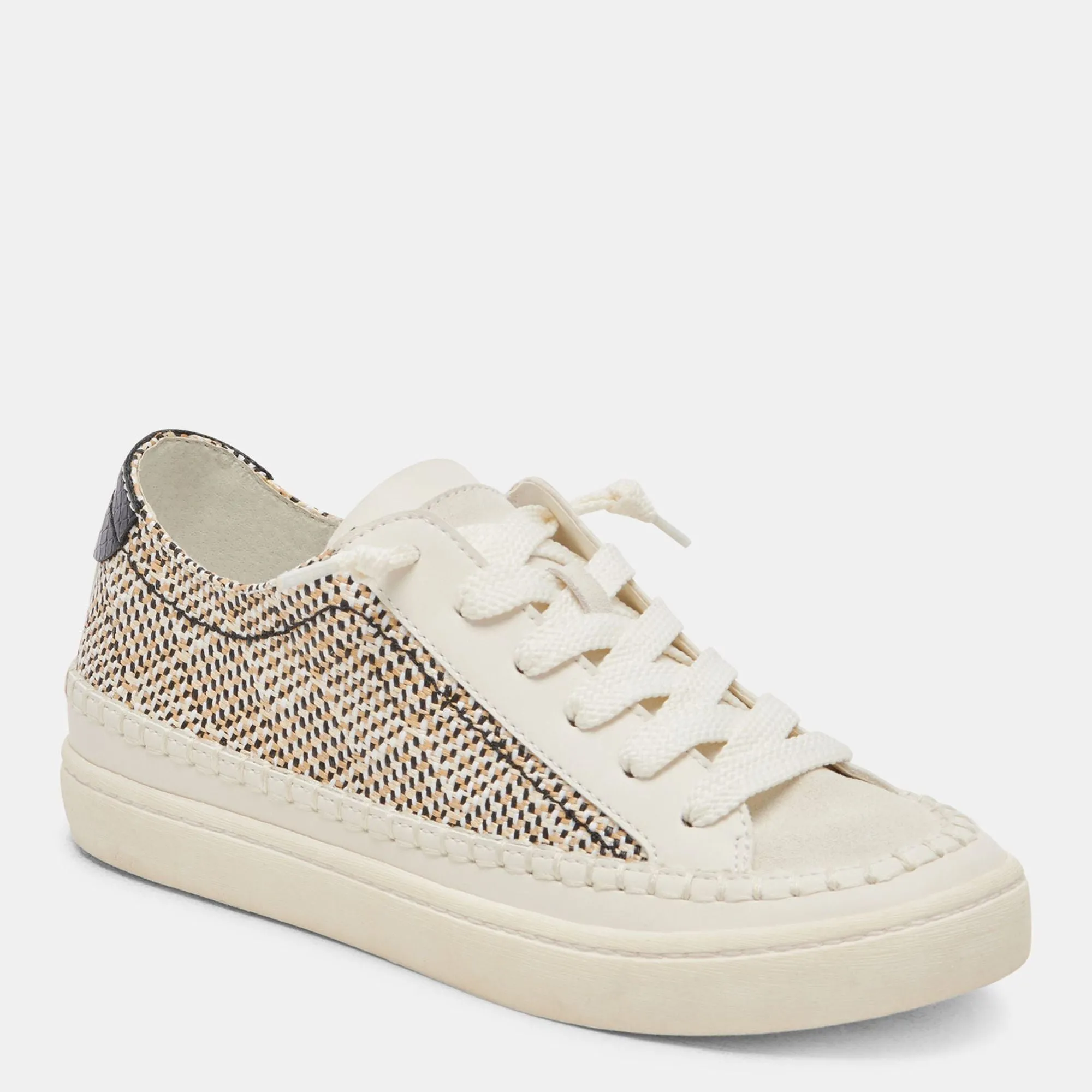 Reformation Zolen Sneakers Black Natural Raffia