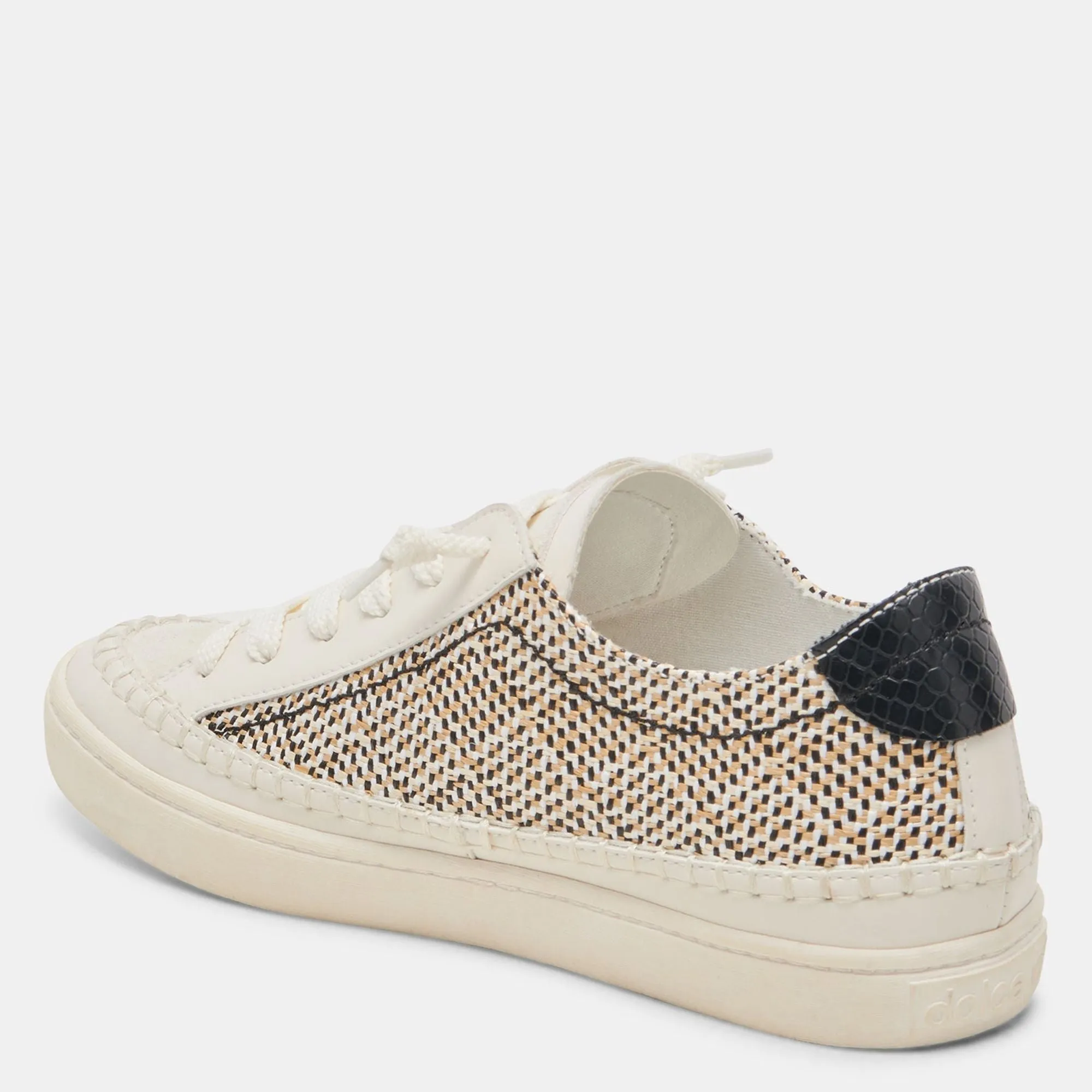 Reformation Zolen Sneakers Black Natural Raffia