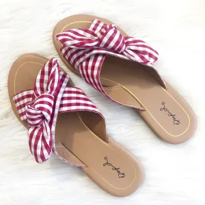 RESTOCK: Berkley Knot Sandals: Red/White