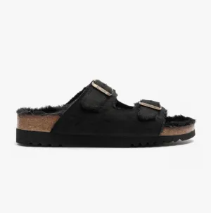 Scholl MISSY Womens Suede Mule Sandals Black
