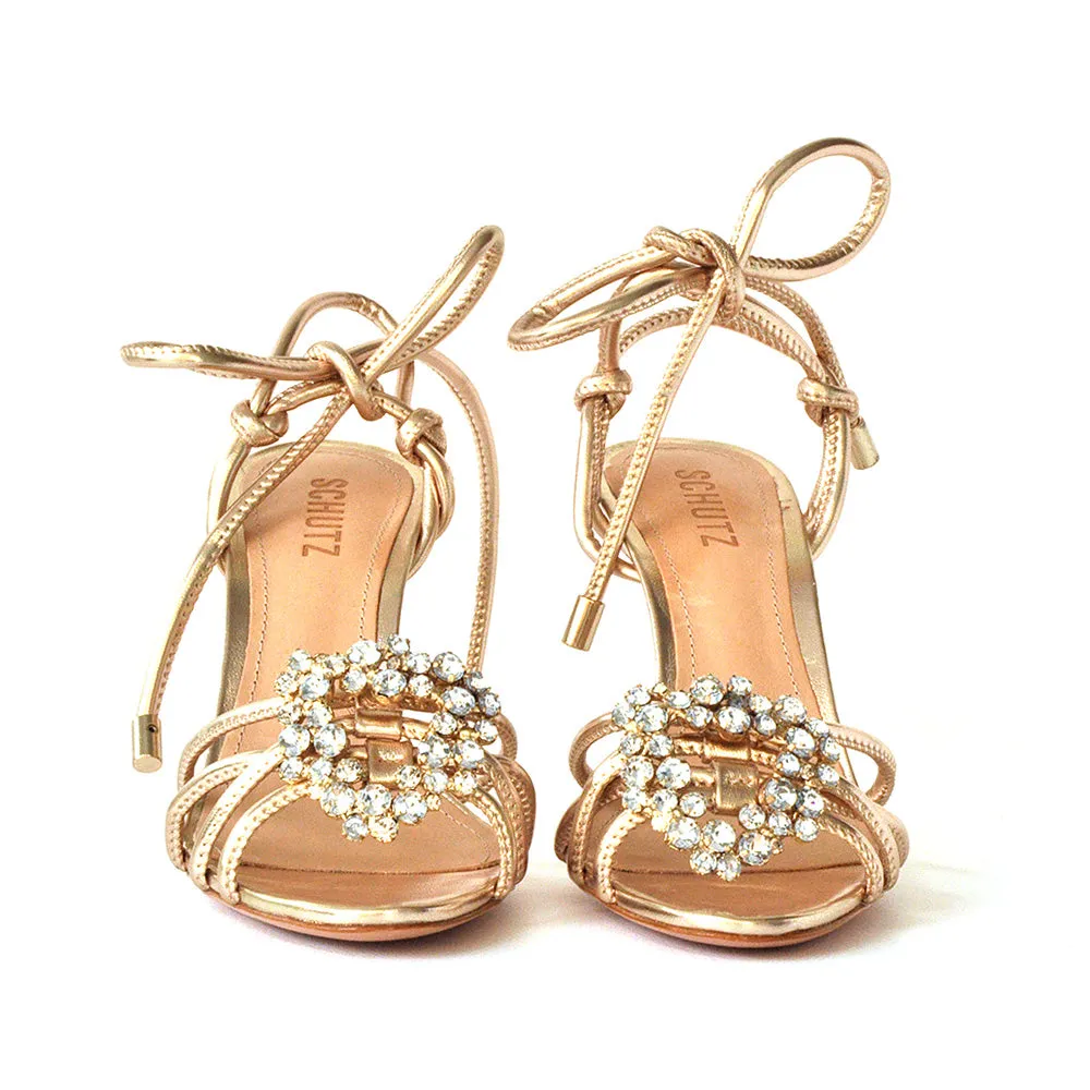 Schutz Women's Crystal Detail High Heels Sandal