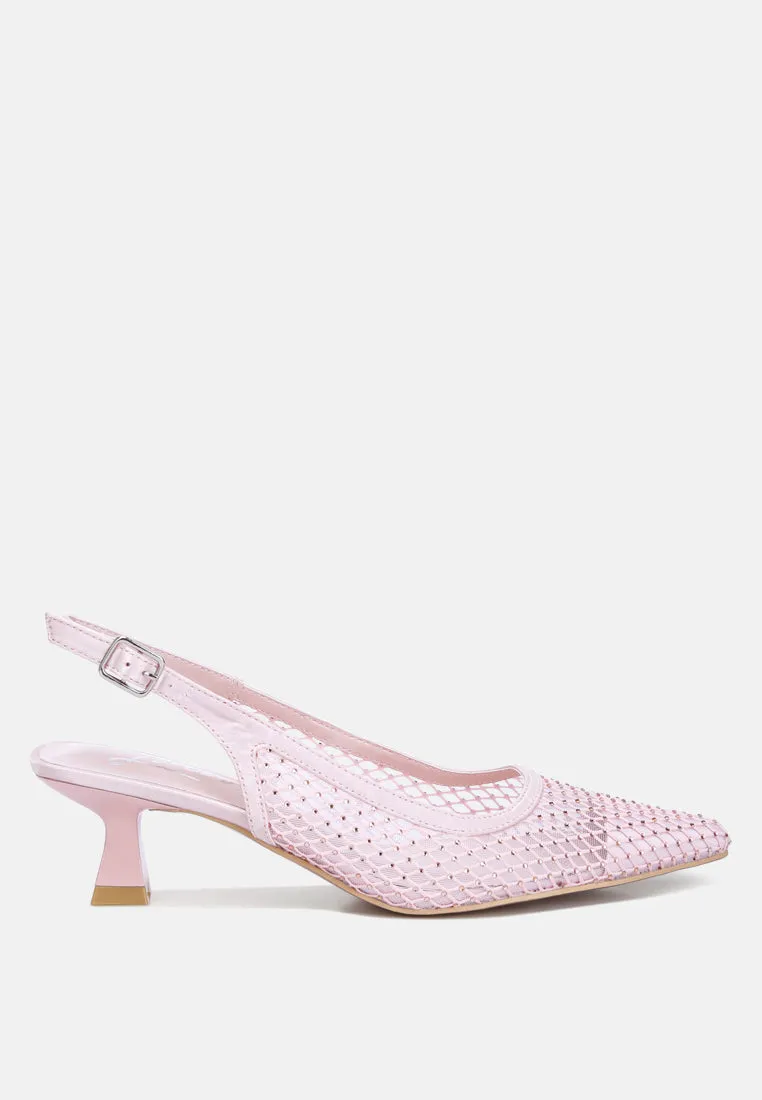 siev rhinestone slingback mules