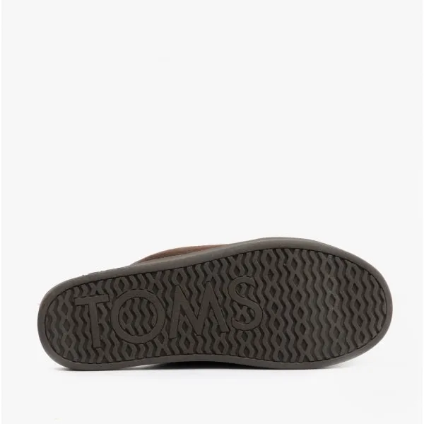 TOMS HARBOR Mens Felt Mule Slippers Brown