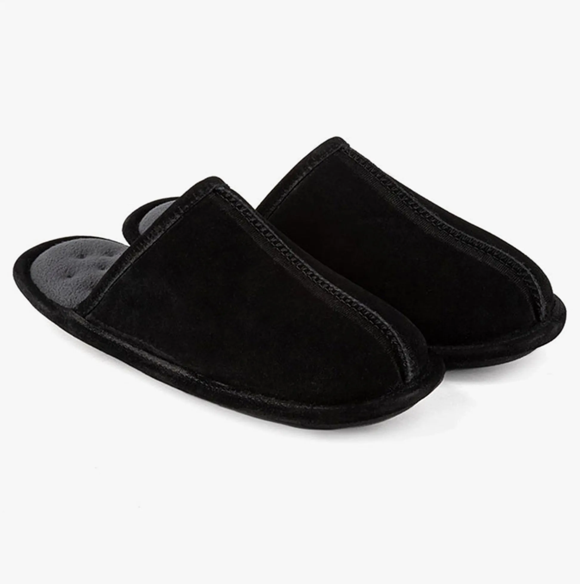 Totes Isotoner Mens Memory Foam Mule Slippers Black