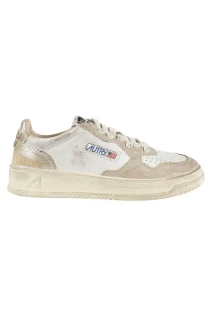 Vintage-Inspired White Sup Vint Leather Sneakers