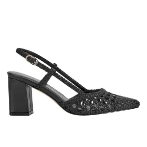 Zunnie Block Heel Woven Slingback Pump -MARC FISHER